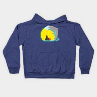 Dolphin at Sunset Kids Hoodie